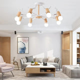 Multi-Armed Deer Head Wooden Chandelier - Clowas