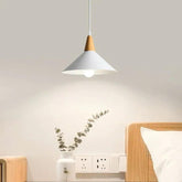 Wooden Handle Modern White Pendant Light - Clowas