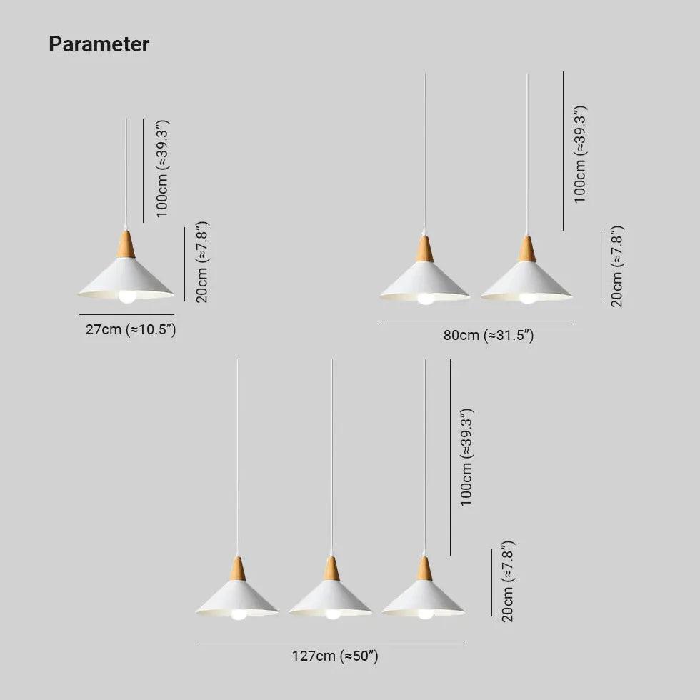 Wooden Handle Modern White Pendant Light - Clowas