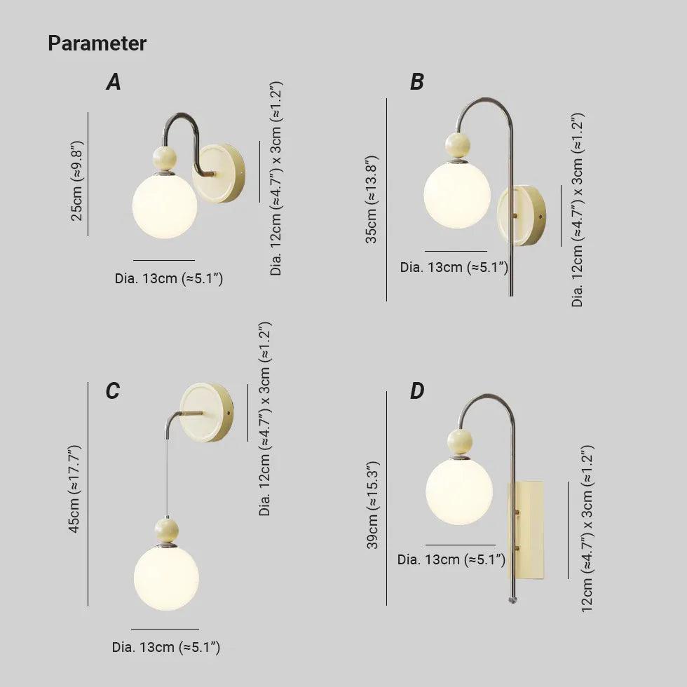 Modern Globe Plug in Wall Lights - Clowas