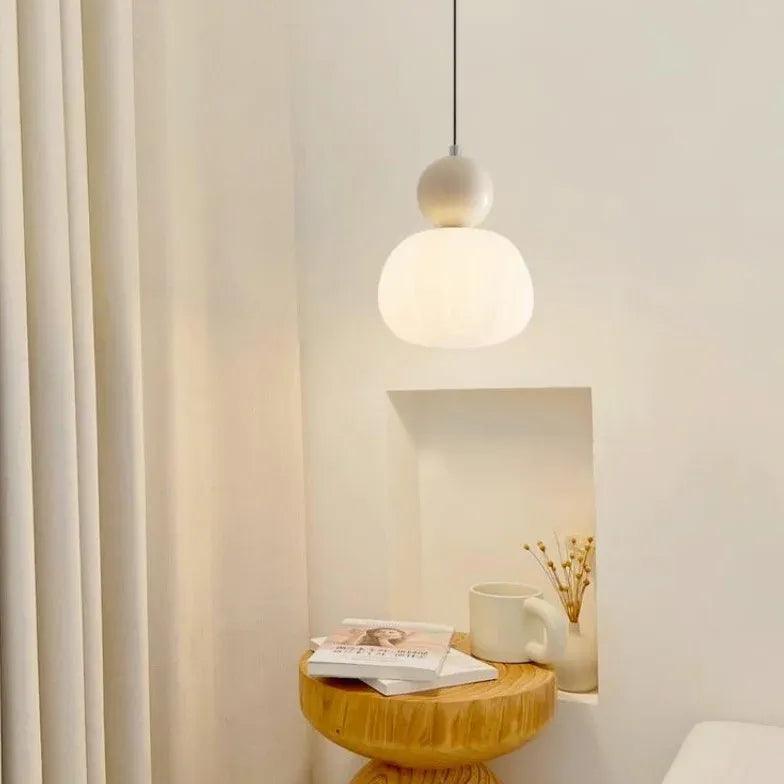 White Acrylic Floral Sphere Pendant Light - Clowas