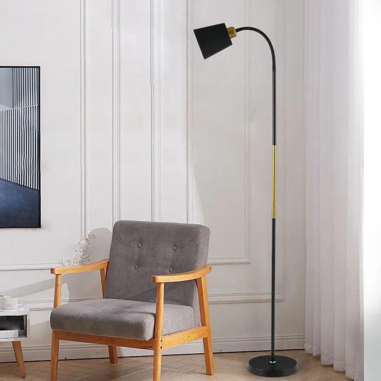 Black Curved Arm Modern Floor Lamp - Clowas