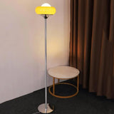Vertical Slender Circular Lampshade Glass Floor Lamp - Clowas