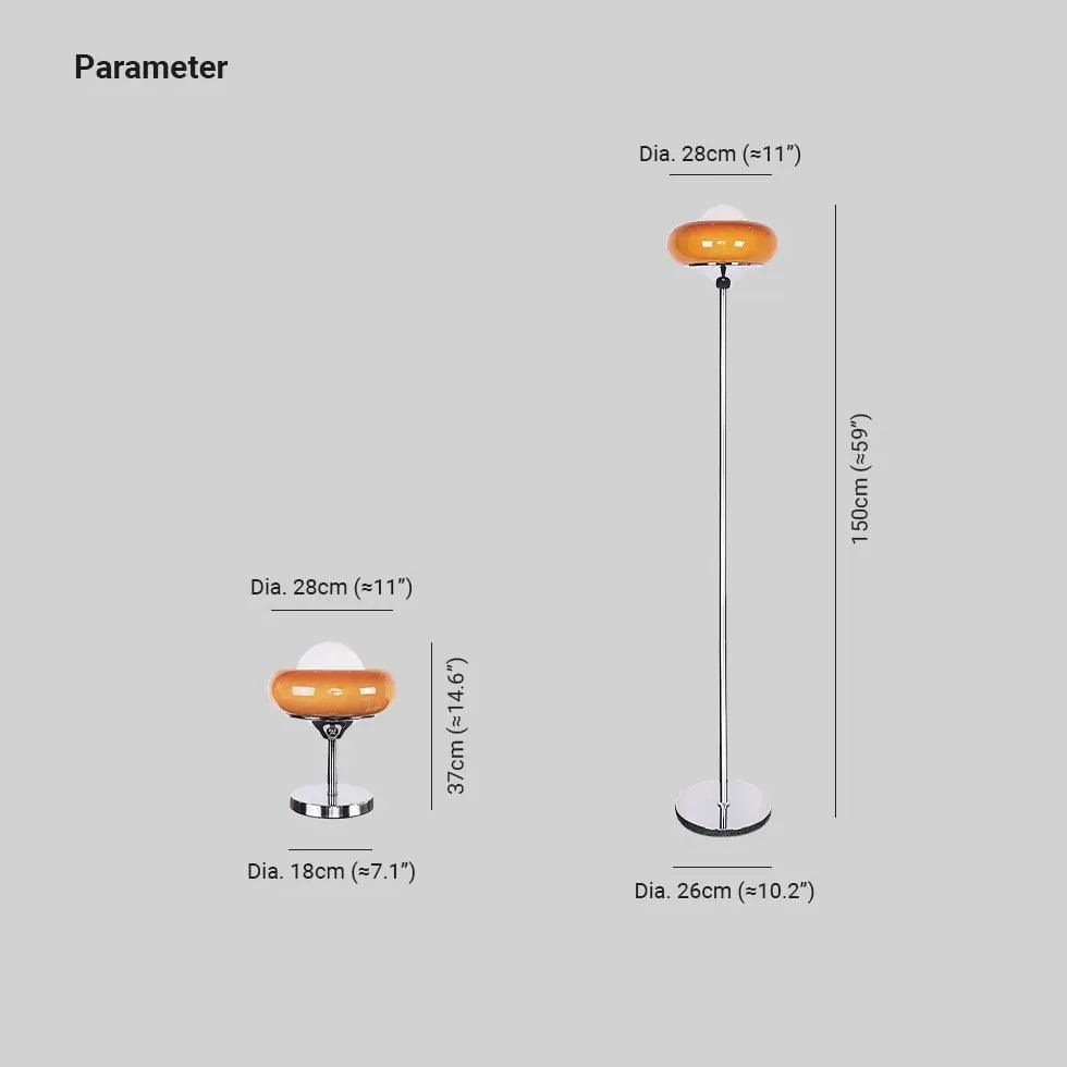 Vertical Slender Circular Lampshade Glass Floor Lamp - Clowas