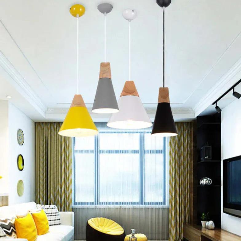 Morandi Multi-shaped Wood And Metal Pendant Light - Clowas