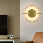 Golden Wall Clock Warm White Wall Lamp - Clowas
