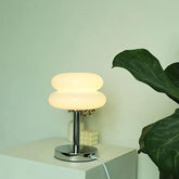 Two-Layer Round Table Lamp with Metal Base - Clowas