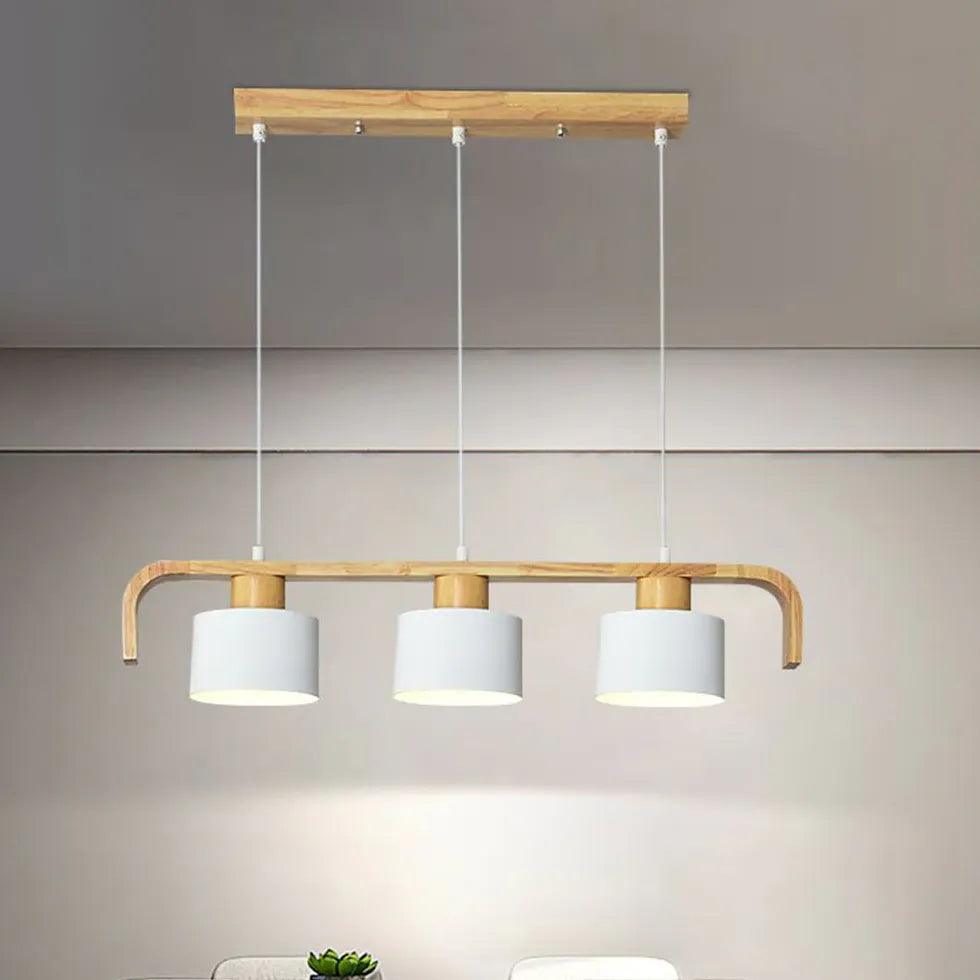 Segmented Layout Dining Room Wooden Pendant Light - Clowas