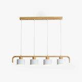 Segmented Layout Dining Room Wooden Pendant Light - Clowas