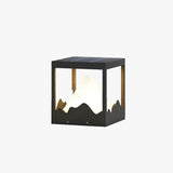 Mountain Shape Square Column Contemporary Outdoor Pillar Lights