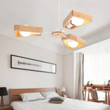 Multi-Arm Trapezoid Bedroom Wooden Pendant Light - Clowas