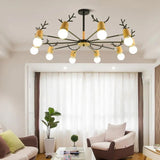 Multi-Armed Deer Head Wooden Chandelier - Clowas