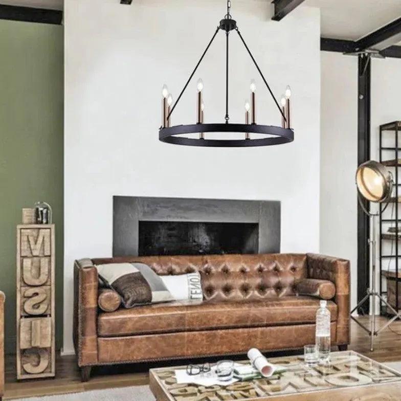 Multi-Head Candle Design Round Industrial Chandelier - Clowas