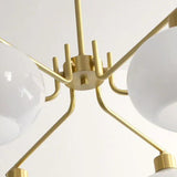 Cream Style Persimmon Glass Brass and Glass Chandelier