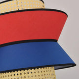 Japanese Rattan Fabric Small Pendant Light for Dining Room