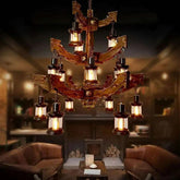 Multi-layer Wooden Vintage Structure Chandelier - Clowas