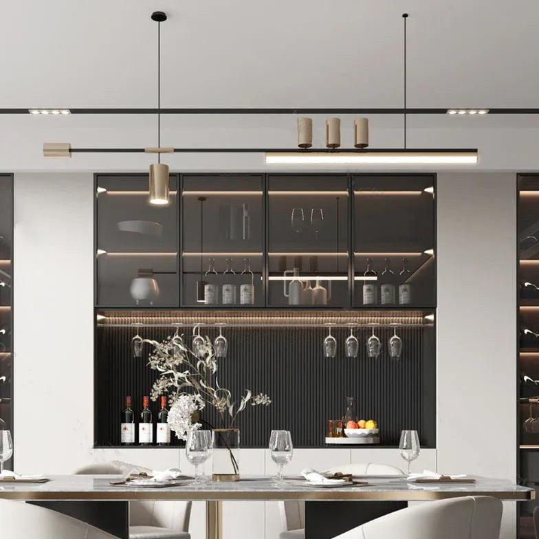 Multi-Light Black LED Office Pendant Light - Clowas