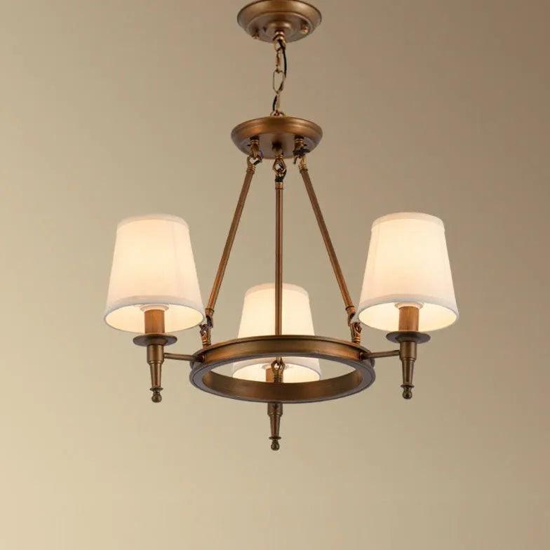 Multi-Light Fabric Shade Industrial Living Room Chandelier - Clowas