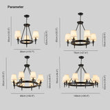 Multi-Light Fabric Shade Industrial Living Room Chandelier - Clowas