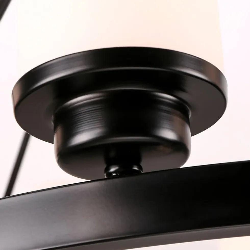 Multi-Light Glass Shades Black Pendant Light - Clowas