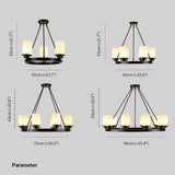 Multi-Light Glass Shades Black Pendant Light - Clowas