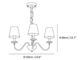 Multi-Light White Shade Gold Vintage Chandelier - Clowas