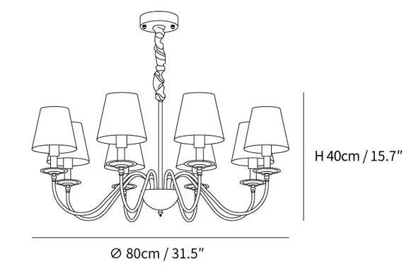 Multi-Light White Shade Gold Vintage Chandelier - Clowas