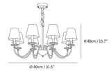 Multi-Light White Shade Gold Vintage Chandelier - Clowas