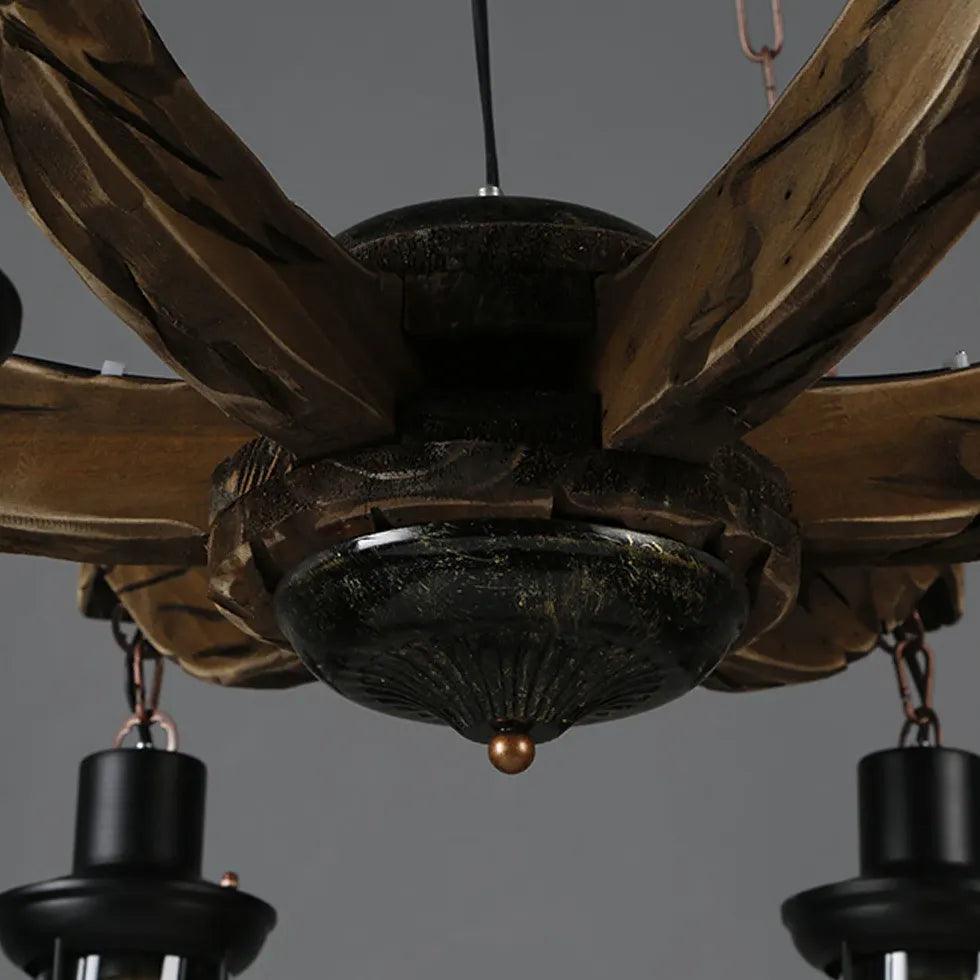 Multi-Light Wooden Lantern Dining Room Pendant Light - Clowas