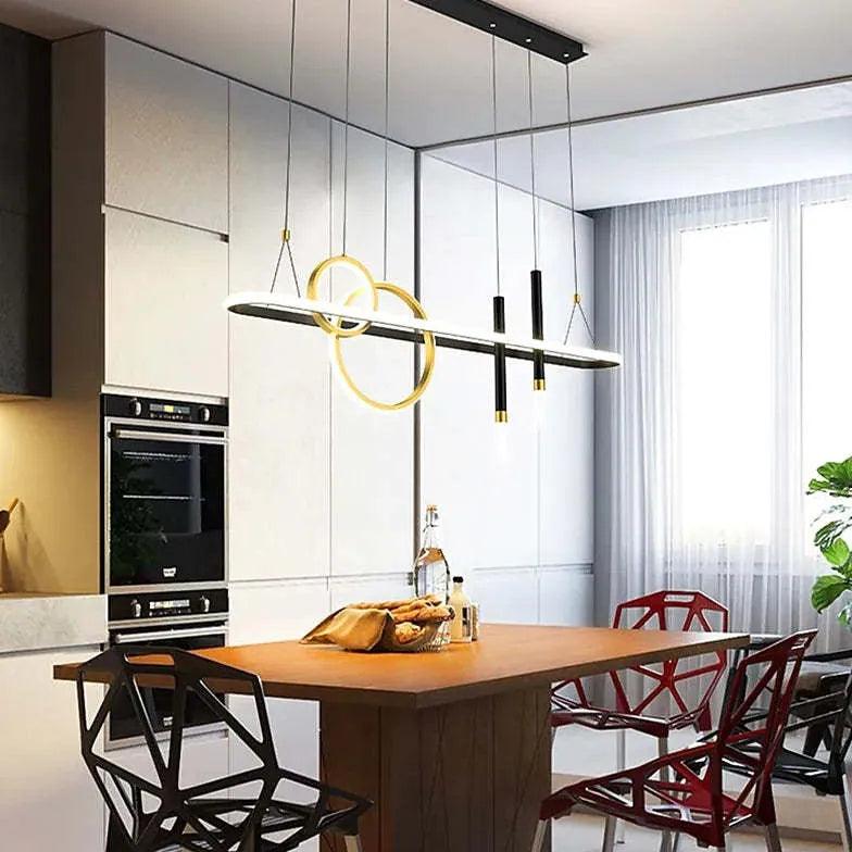 Multi-Loop Straight Line Dining Room Pendant Light - Clowas