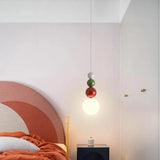 Modern Pendant Light In Cream Ball Design For Bedroom