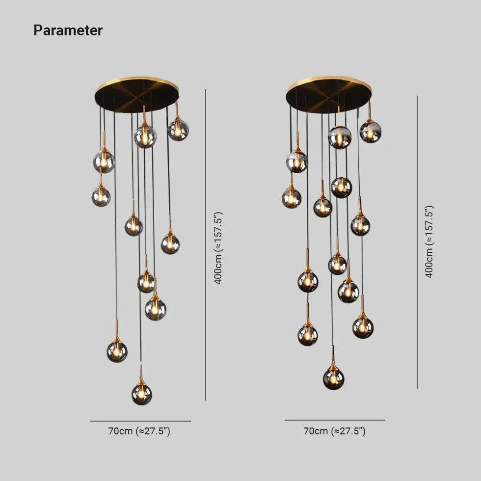 Multi-Sphere Metal Ring Modern Chandelier - Clowas