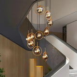 Multi-Sphere Metal Ring Modern Chandelier - Clowas