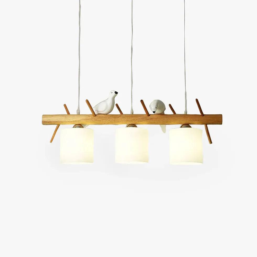 Bird Shaped Bend Bracket Wooden Pendant Light - Clowas