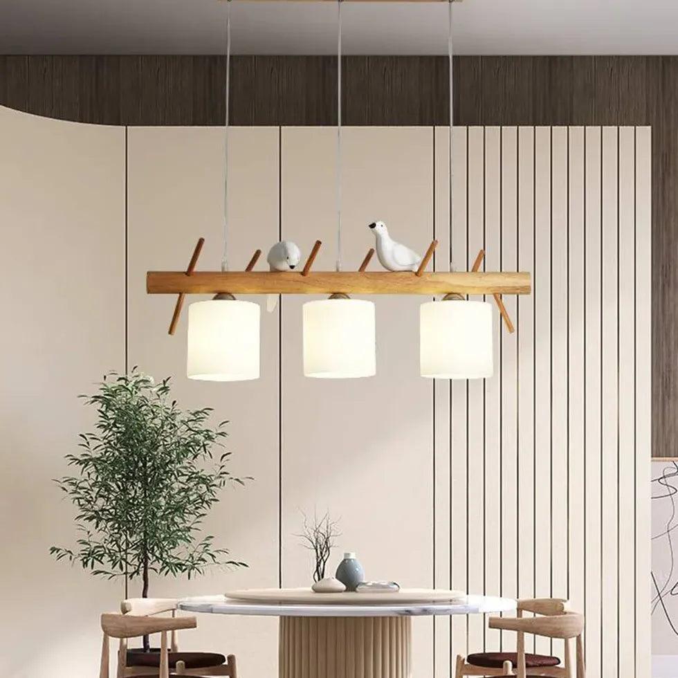 Bird Shaped Bend Bracket Wooden Pendant Light - Clowas