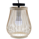 Oval Weaving Dining Room Wooden Pendant Light - Clowas