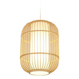 Long Column Weaving Rattan Vintage Pendant Light - Clowas