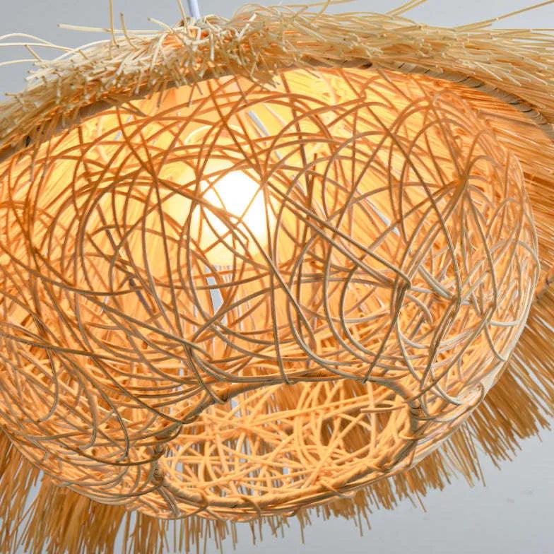 Umbrella Cover Dining Room Rattan Pendant Light - Clowas