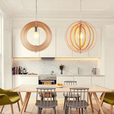 Rotating Circular Moon Pendant Light for Dining Room