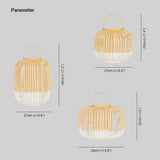 Woven Bamboo Birdcage Lantern Light for Outdoor