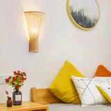 Vertical Slender Rattan Decorative Wall Lamp - Clowas