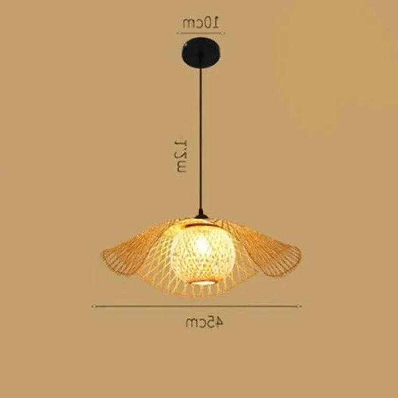 Natural Grid Restaurant Rattan Pendant Light - Clowas