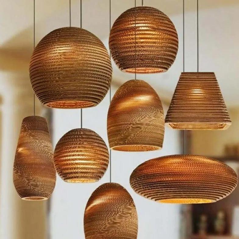 Layered Braided Design Rattan Vintage Pendant Light - Clowas
