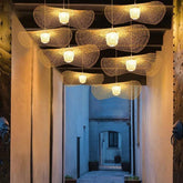 Tone Wave Rattan Vintage Pendant Light - Clowas