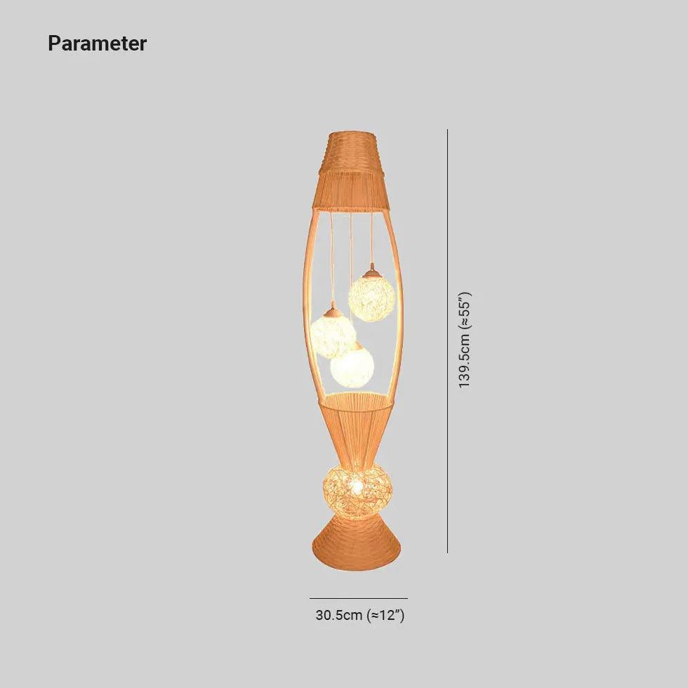 Natural Spherical Lampshade Study Floor Lamp - Clowas