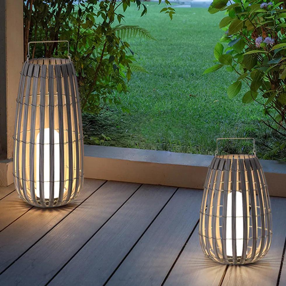 Bamboo Lantern Handle Outdoor Floor lamps - Clowas