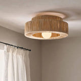Double Layer Slim Bedroom Rattan Pendant Light - Clowas
