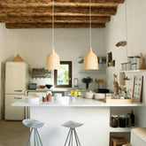 Natural Barrel Kitchen Rattan Pendant Light - Clowas