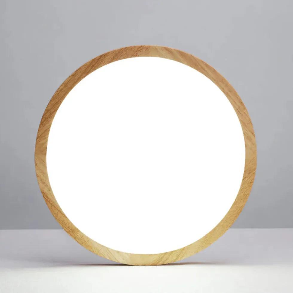 Natural Bedroom Wooden Flush Ceiling Lights - Clowas