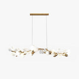 Natural Leaves Gold Dining Room Pendant Light - Clowas